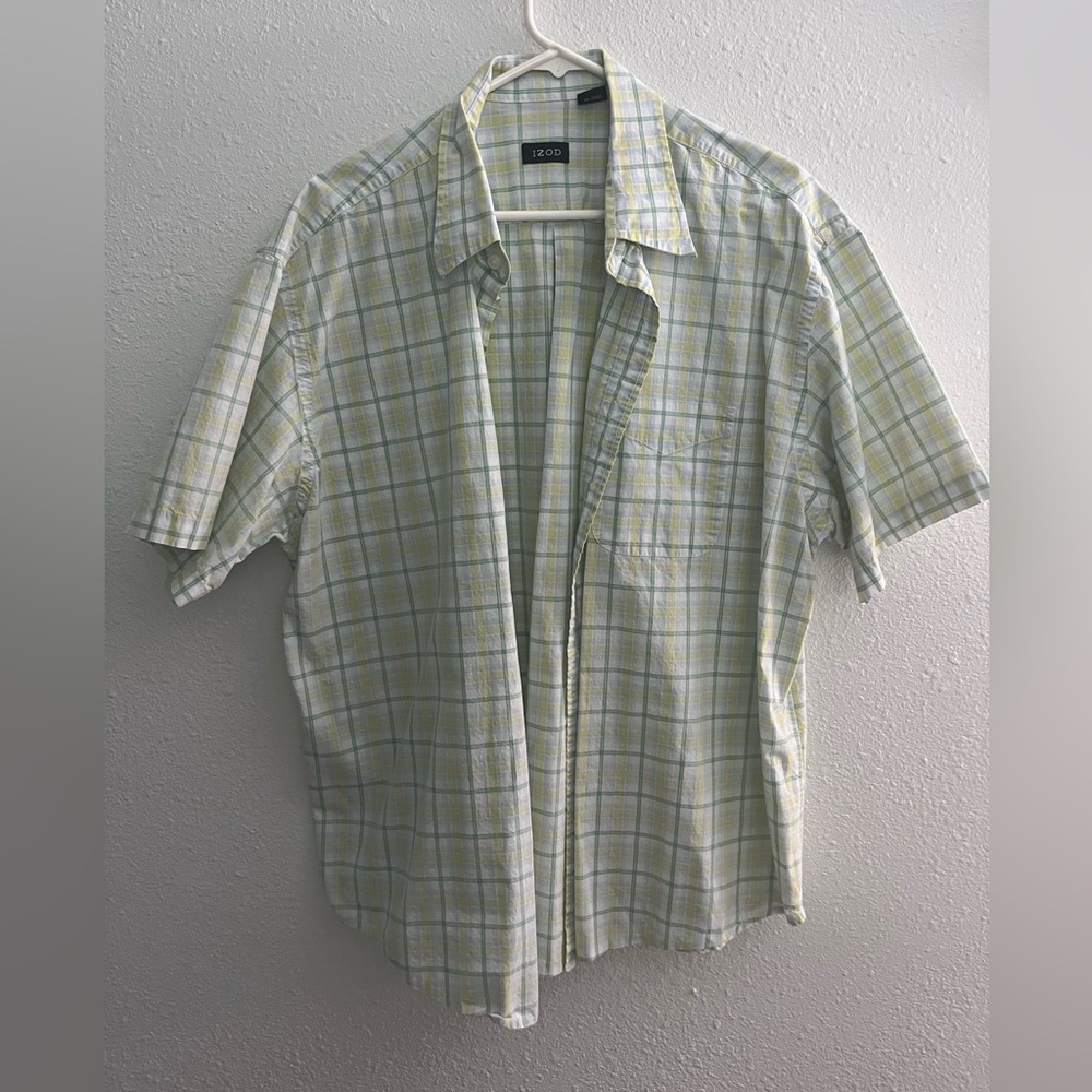 Izod Blue Casual Button Down Shirt with Classic Fit